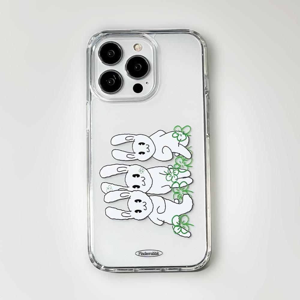 파인더래빗 mbti E 사이에 낀 I 럭끼 토끼 투명 젤 하드 케이스 낙서ver