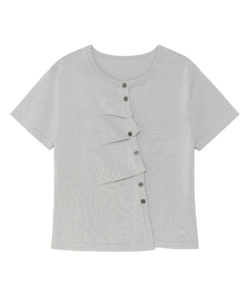 TCM draped half knit cardigan (grey)