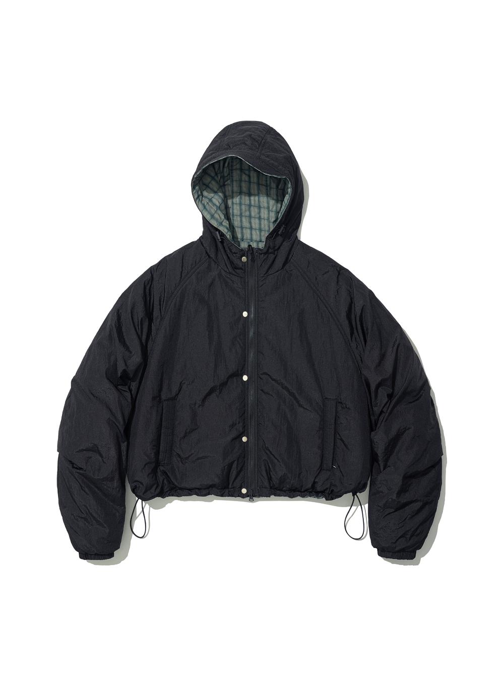 [WOMEN] REVERSIBLE HOODED WINDBREAKER_BLACK