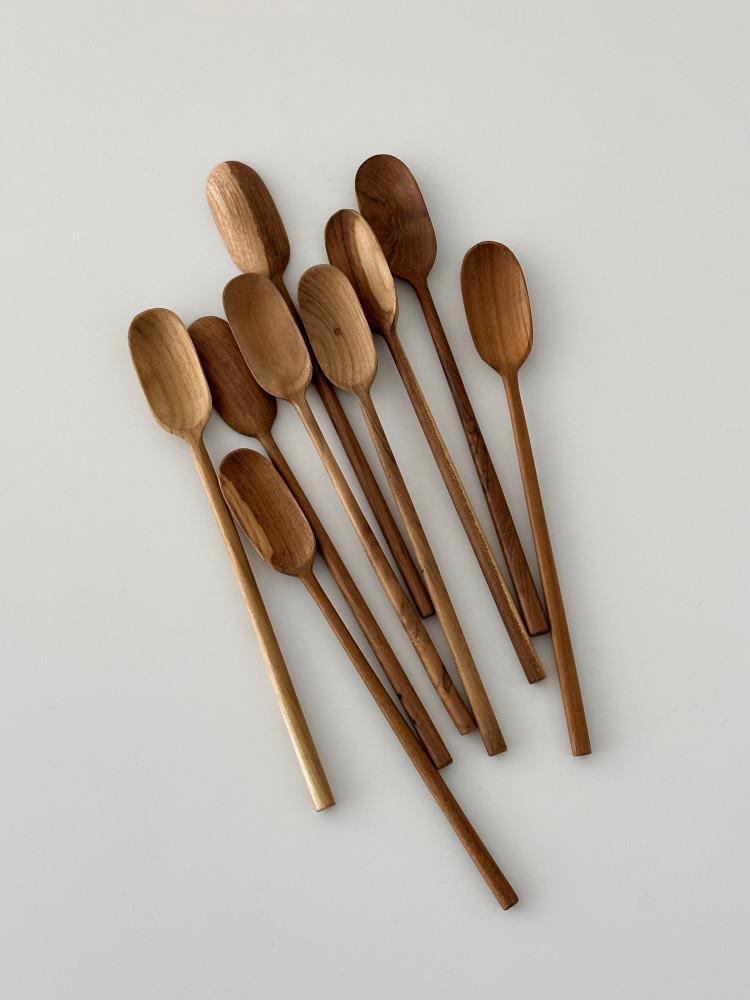 티크우드 오발 스푼