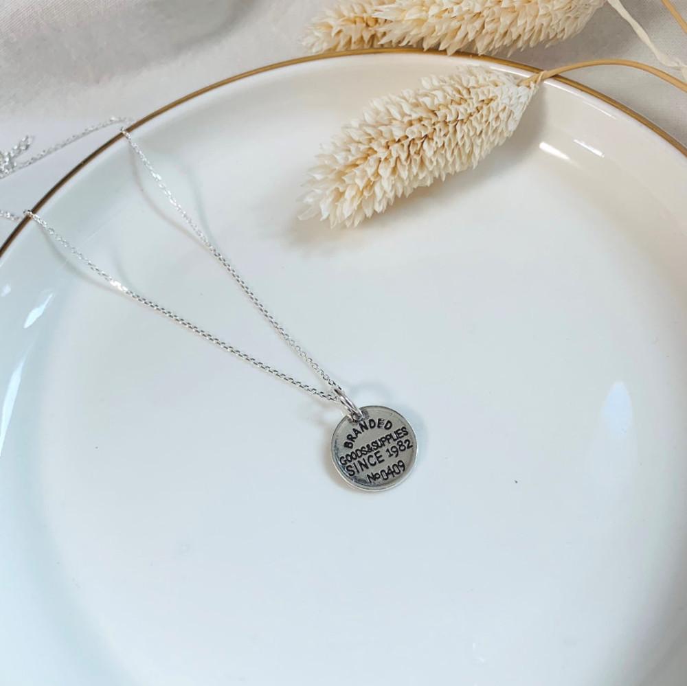 로시니 실버925 은 코인14미리 BRANDED 목걸이