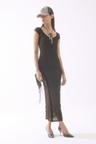 Side Lace Sheer Dress Black