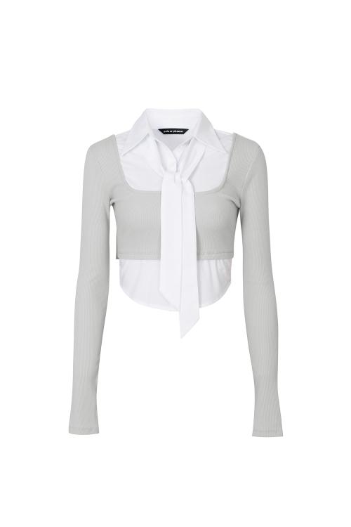 EVELYN SHIRT TOP light grey