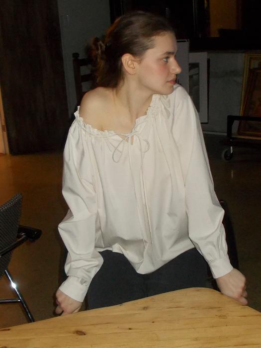 (2COLOR)SHIRRING STRING BLOUSE
