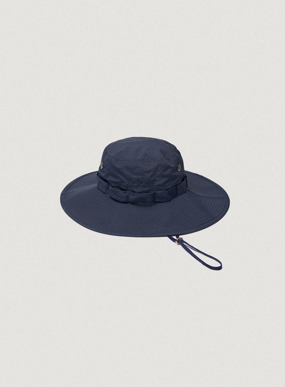 Navy Wide Brim Logo Safari Hat