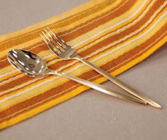 Gold slim salad spoon & fork