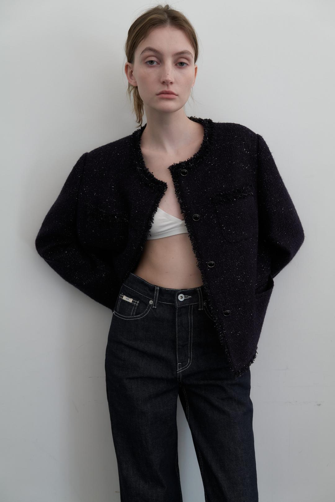 Flake tweed jacket - Navy