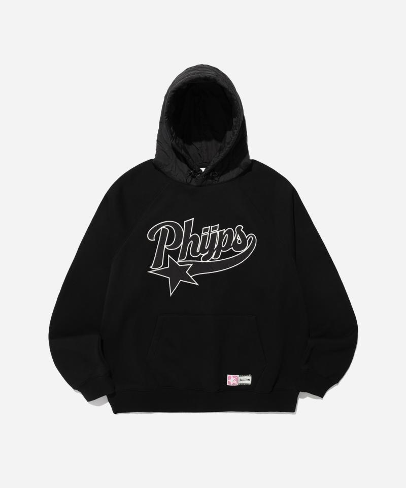 PHYPS STAR TAIL QUILTING HOODIE BLACK
