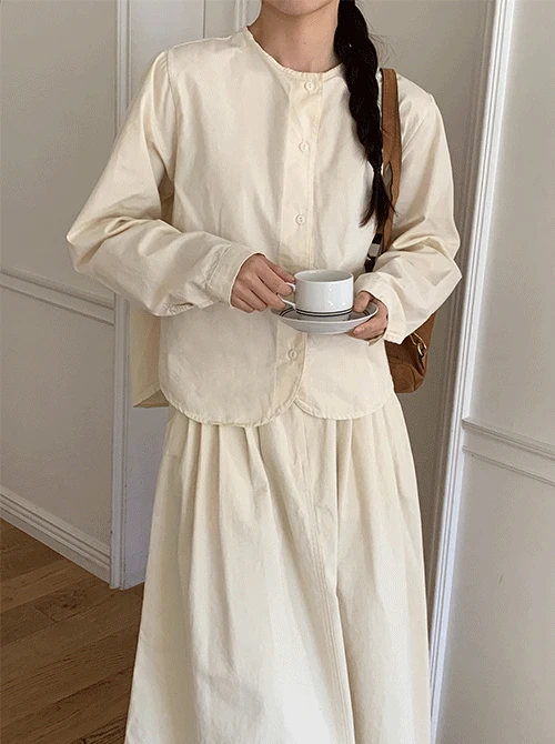 이젤 소프트 코튼 피치기모 블라우스 (bl)