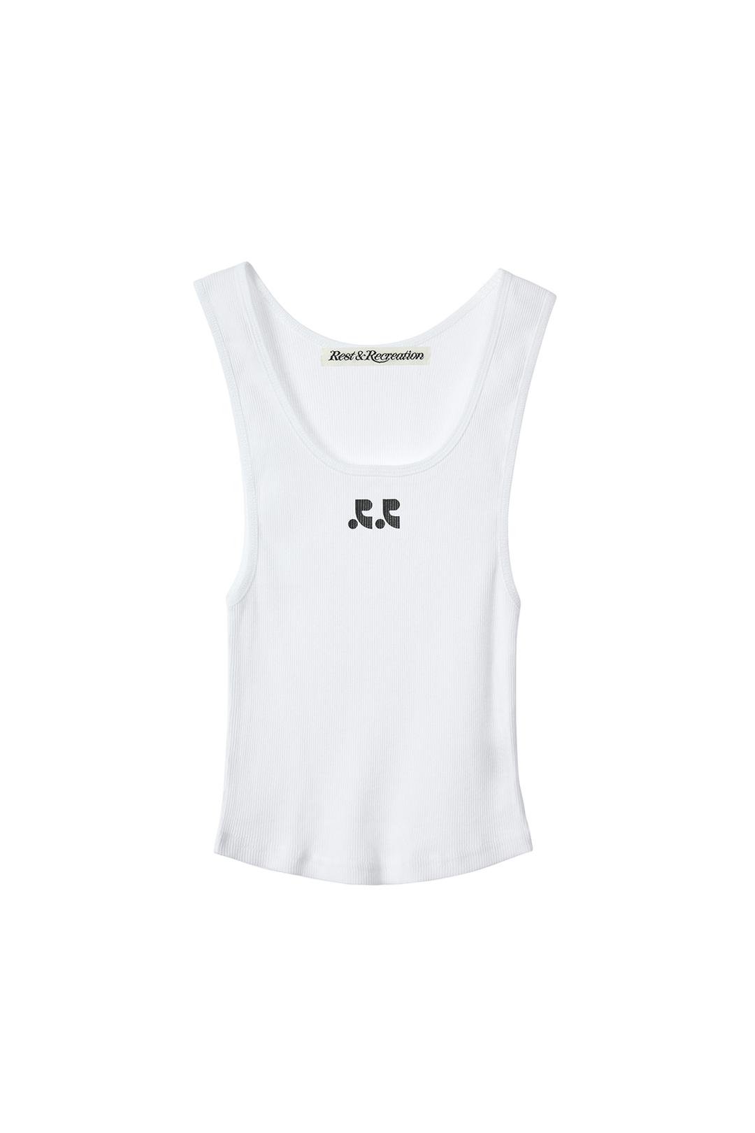 RR LOGO SHORT TANK TOP - WHITE