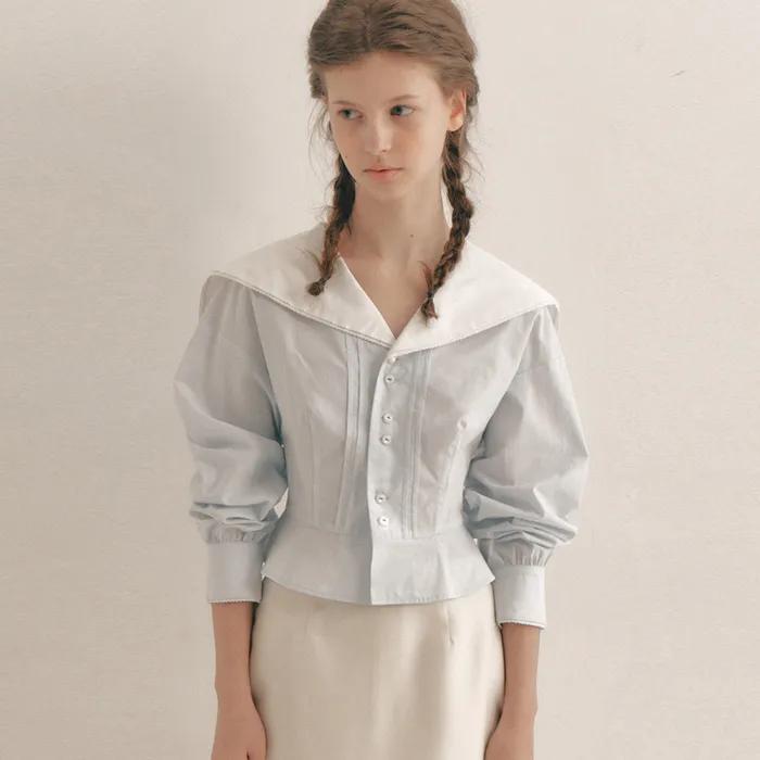 [한지민 착용] Sailor Peplum Blouse