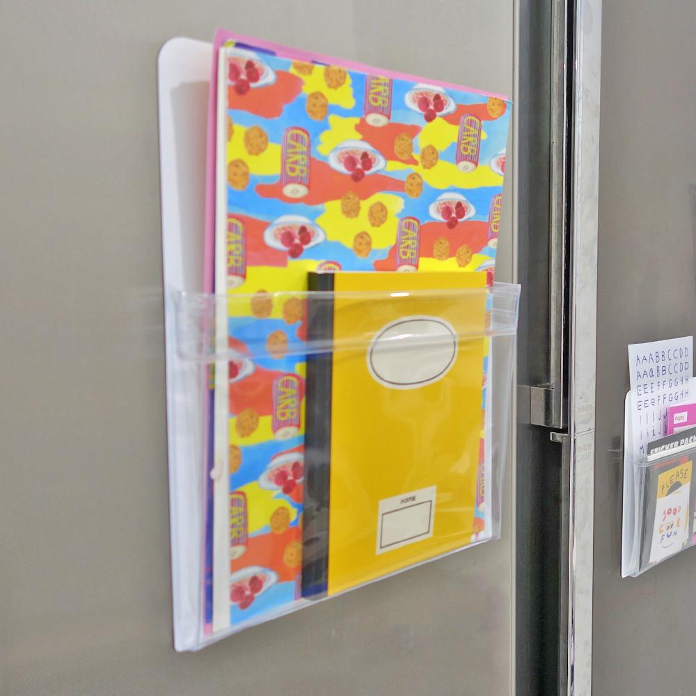 투명 자석 포켓 가정통신문 보관 월포켓 우편물 영수증 냉장고 정리함 다용도 수납함 대형
