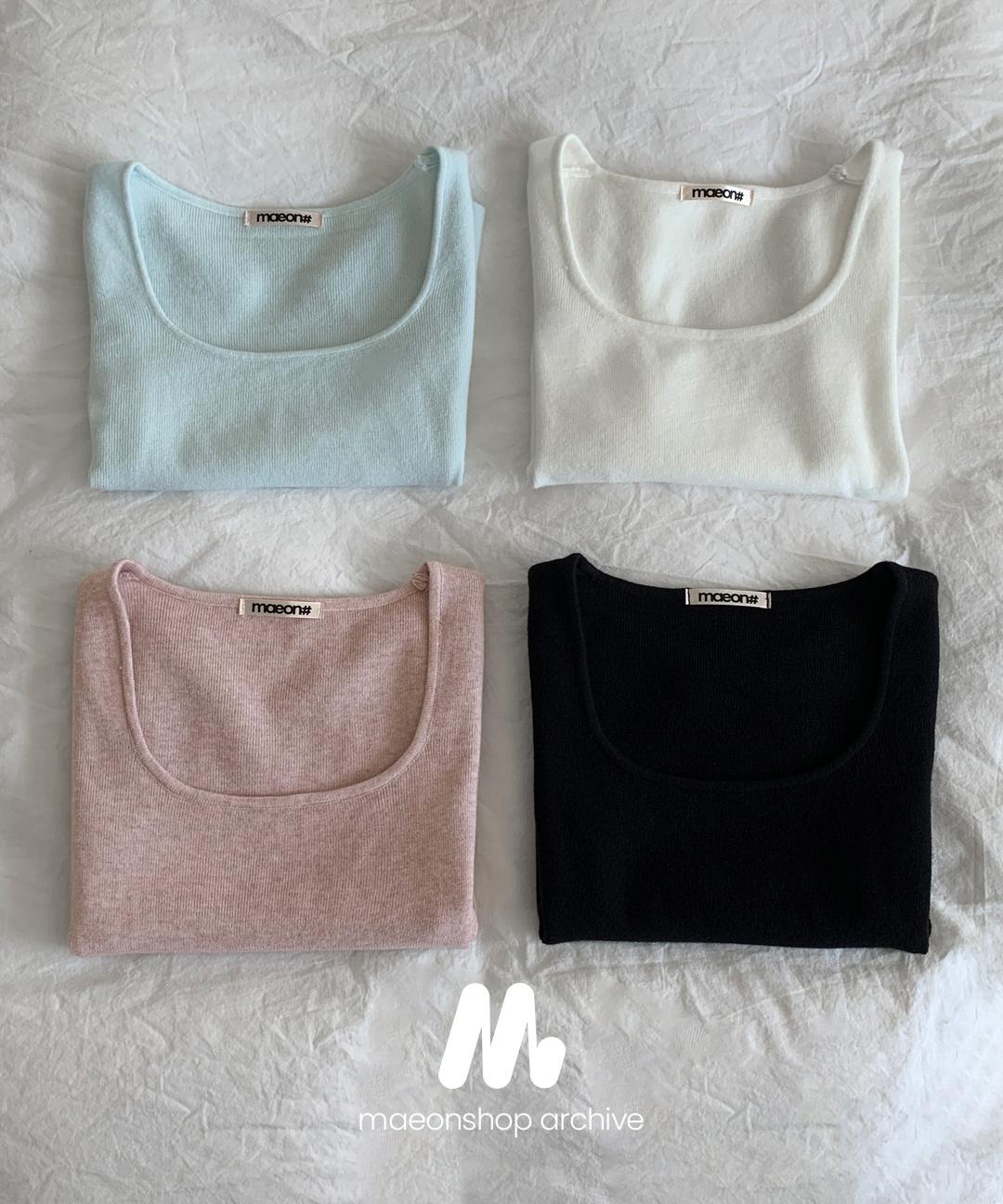 마이온샵 [여름니트/핏보장] #MADE 링고 스퀘어넥 여리핏 반팔 니트티 (44~55) (반팔니트티-아크릴니트-슬림니트티-슬림핏니트티-비스코스니트-캡소매니트-팔뚝커버-스퀘어넥니트-스퀘어니트