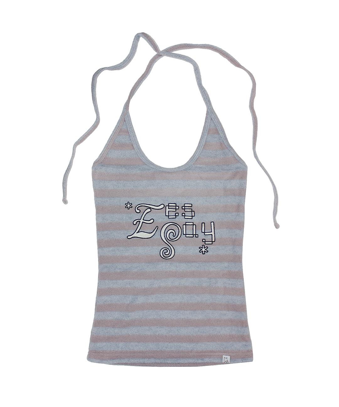 CANDY HALTERNECK TOP - PINK BLUE