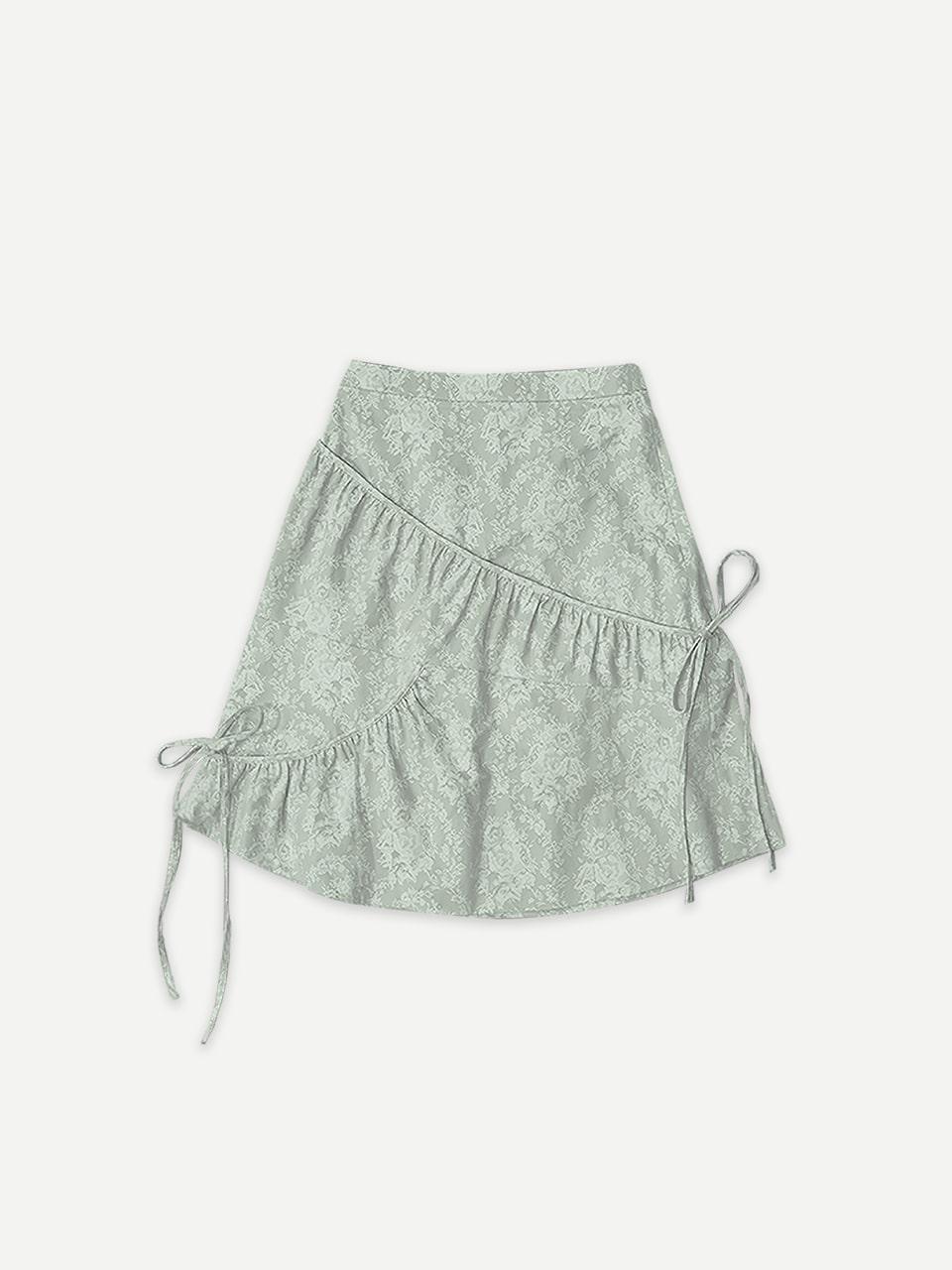 Teddy Jacquard Midi Skirt Mint Cream