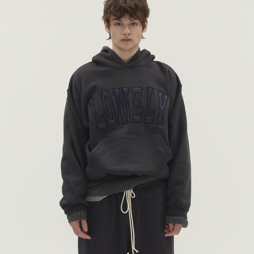 LONELY/LOVELY FLUFF HOODIE CHARCOAL-NAVY
