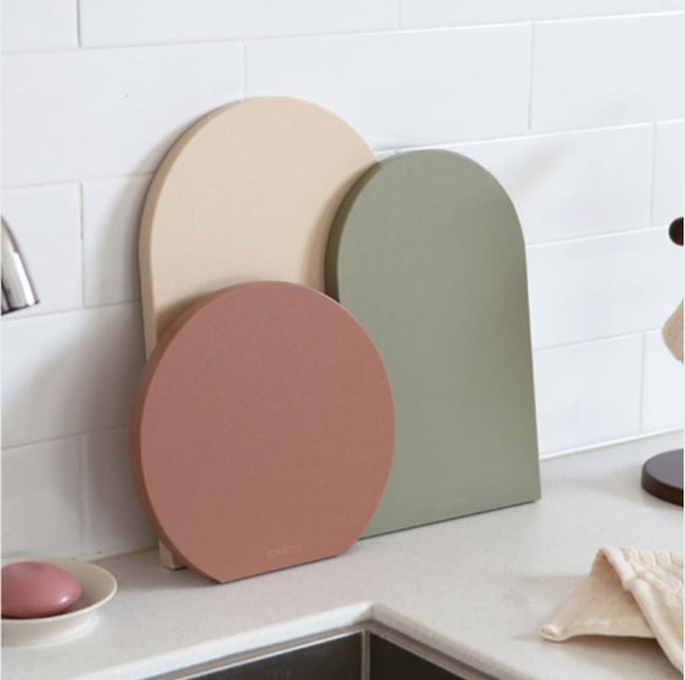 반달 항균 양면 플레이팅 도마 S 브라운