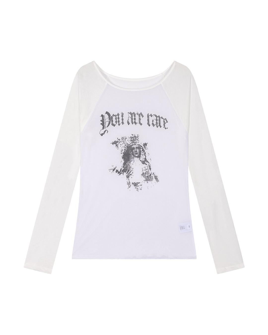 YAR MESH RAGLAN LONG SLEEVE TOP, IVORY