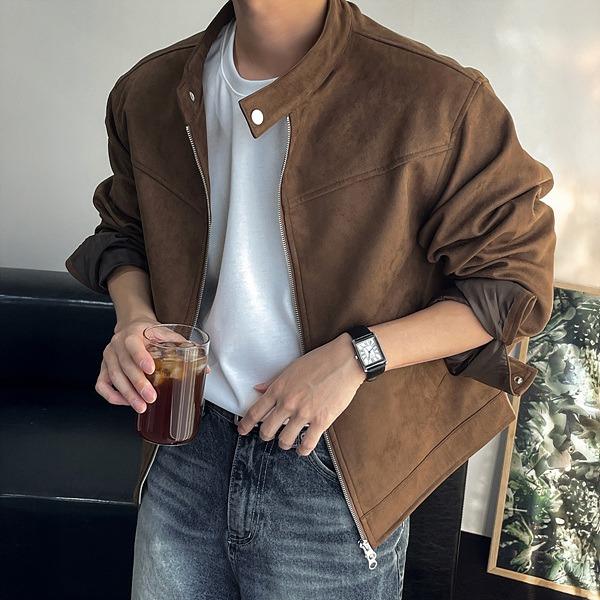 헨리넥 투웨이 스웨이드 자켓