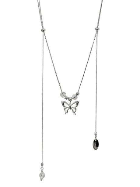 butterfly slide long necklace