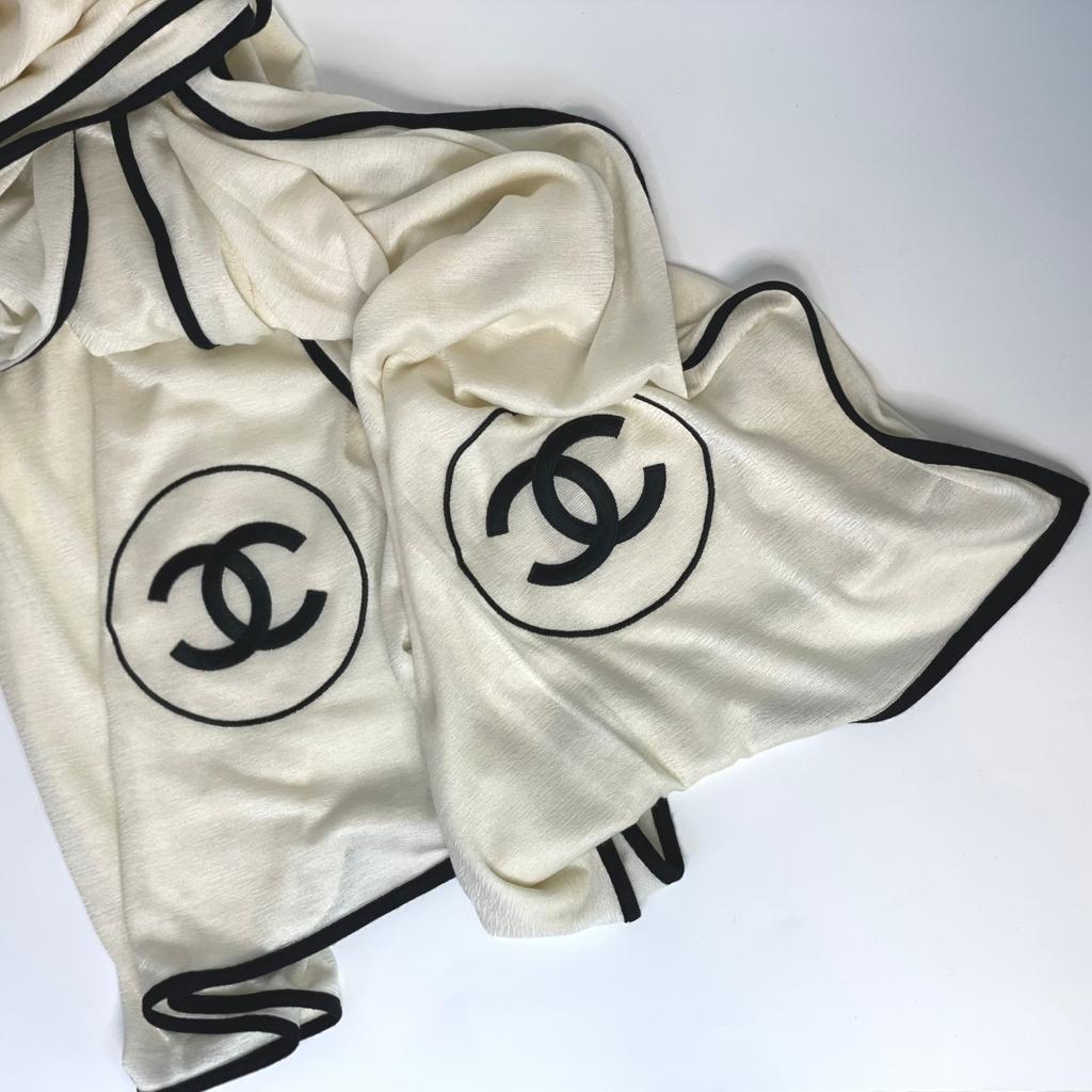 샤넬 캐시미어 실크 스톨 머플러 제니 머플러 아이보리 A52032