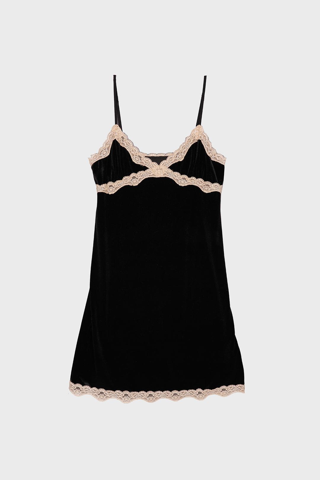 LACE TRIM SLIP DRESS