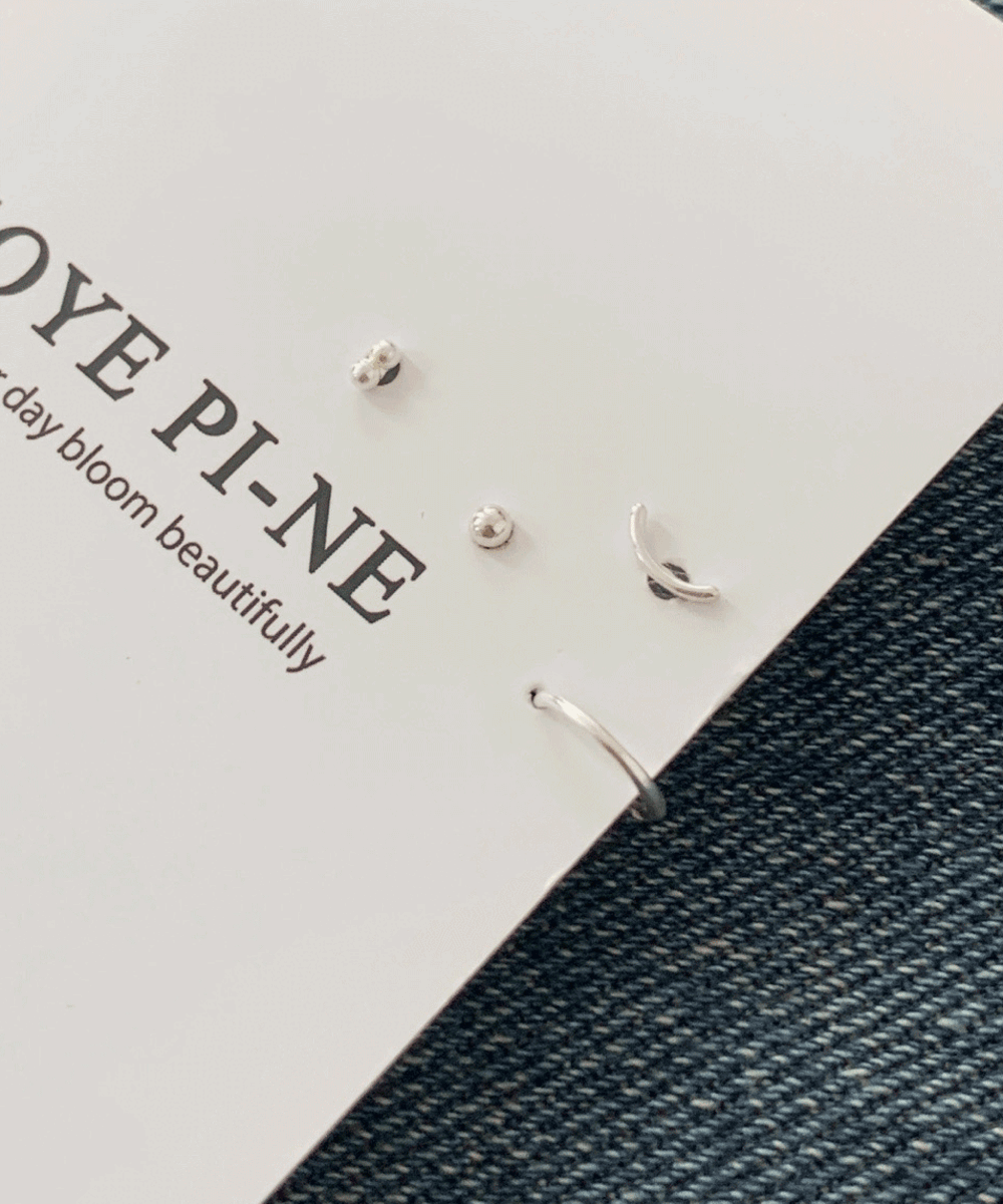 [주문폭주!/silver925] 에비뉴 실버 볼 피어싱 세트 (4pcs)