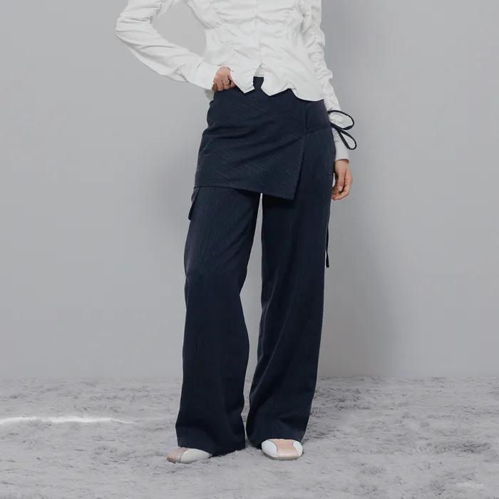 SKIRT LAYERED PANTS [CHARCOAL]