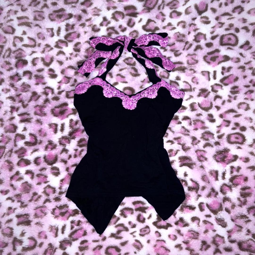 ma*rs 레이스 나시 탑 갸루 핑크 블랙 슈가글로즈 브라 | 후루츠패밀리