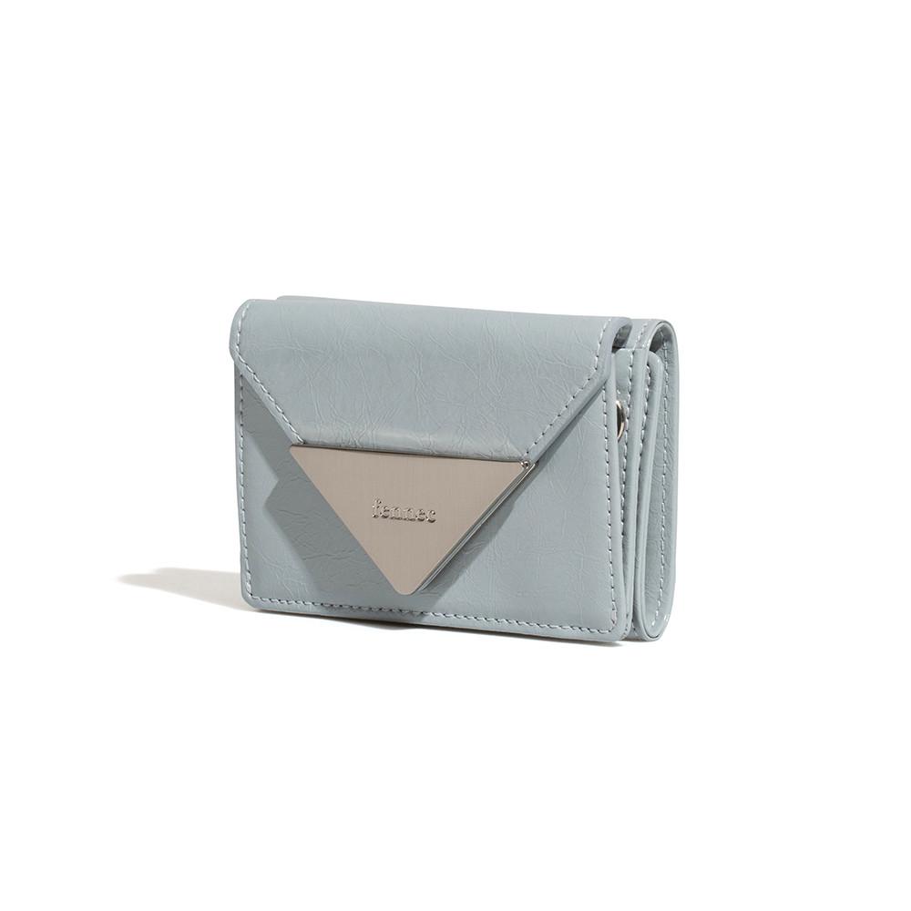 CRINKLE TRIANGLE TRIPLE WALLET D - MID GREY