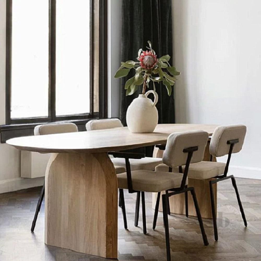 소나무 원목식탁 4인용 6인용 컬러주문제작 우드슬랩 테이블 카페 타원형 다이닝 거실 원형