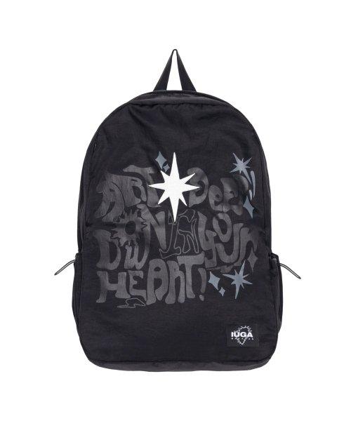 이우가마카라스(IUGAMAKARAS)  Printed Hidden Pocket Backpack (Black) - 사이즈 & 후기 | 무신사