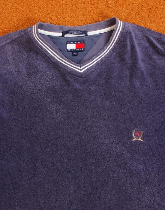 90's TOMMY HILFIGER VINTAGE TERRY COTTON SHIRT ( L size )