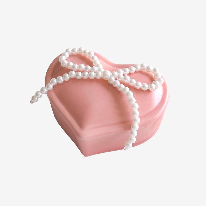 핑크 큰 리본 하트 보석함_Pink Big Ribbon Heart Jewelry Box
