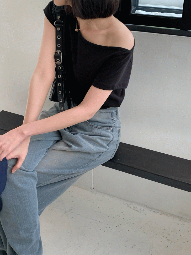 던스 원 숄더 하프 티셔츠 (3 colors)