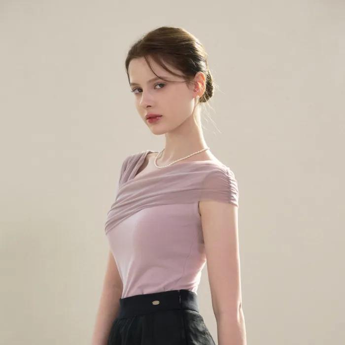 Kate shrring top [Violet]