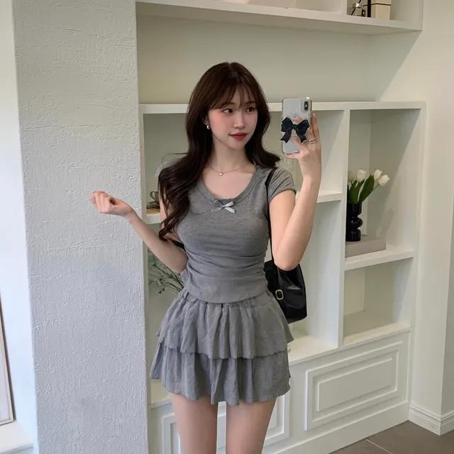 [ SETდ 데이트룩 ] 24ss 보니 리본 캉캉 투피스 셋업 미니원피스 ops y2k 휴양지룩 여행룩