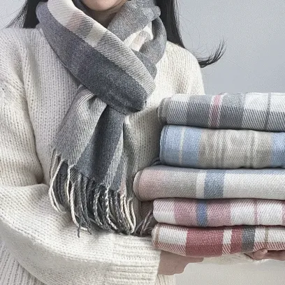 [당일출고] 특가 6color 겨울 체크 목도리 장갑 니트 머플러 커플