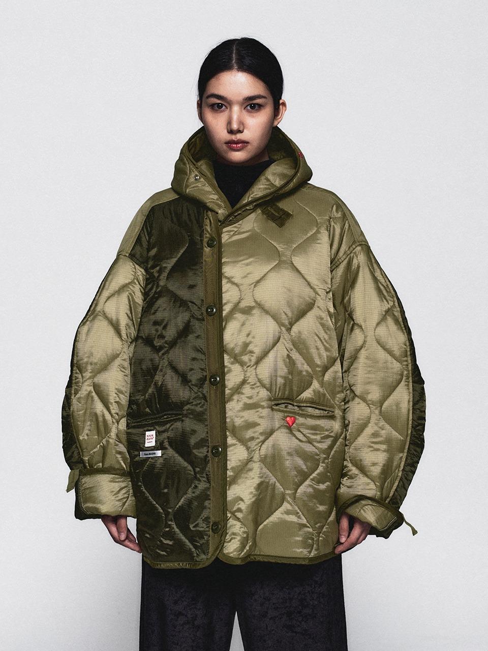 Detachable Quilting Jacket_Moss Green