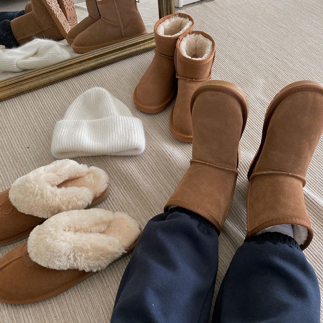 소가죽 양털 슬리퍼 숏 미들 어그부츠 3종