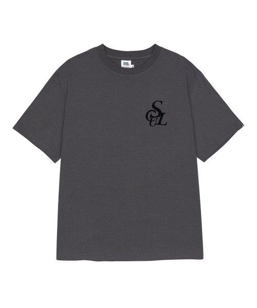 Flocking Symbol Logo Tee Charcoal