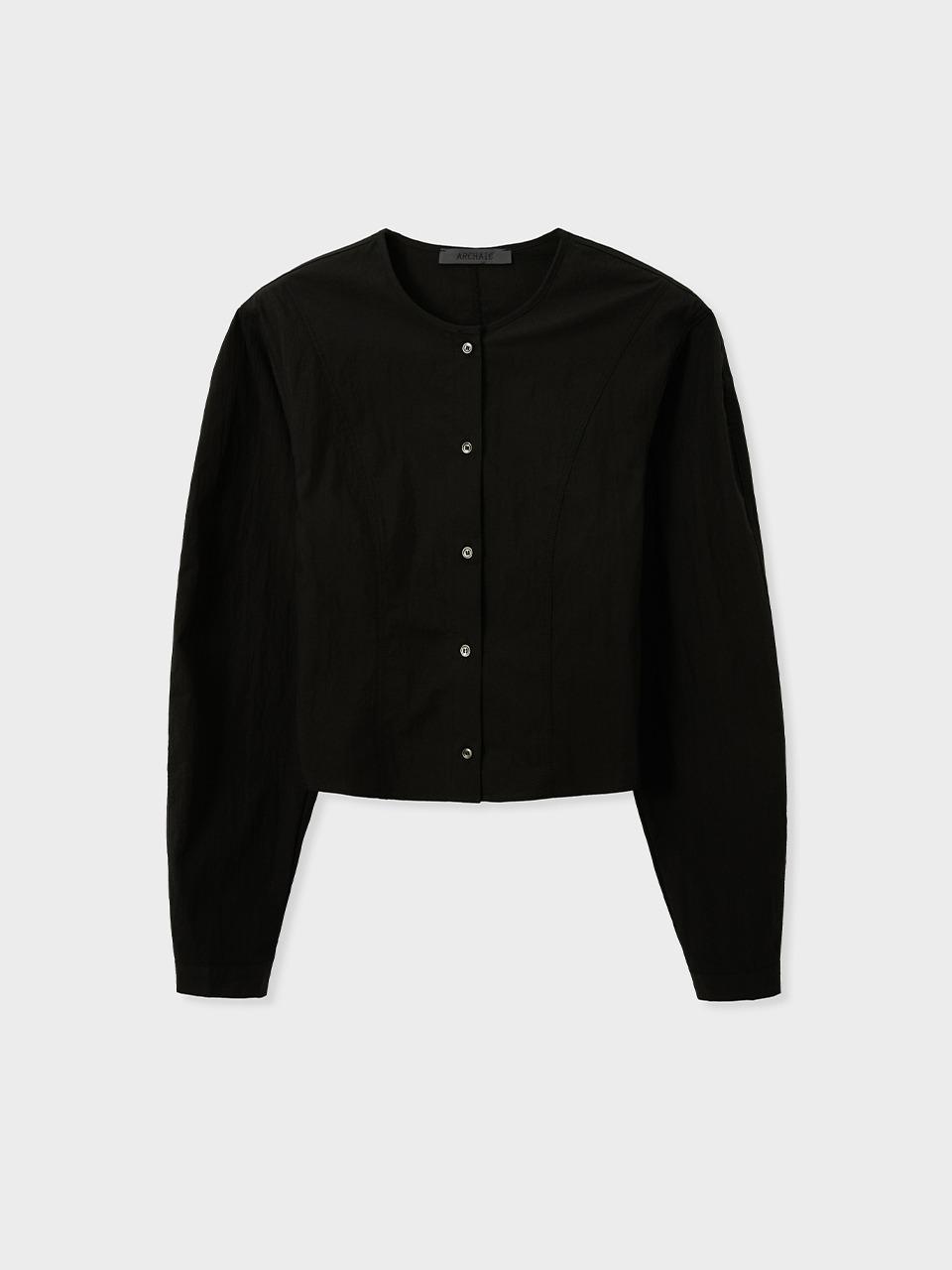 volume sleeve blouse_black