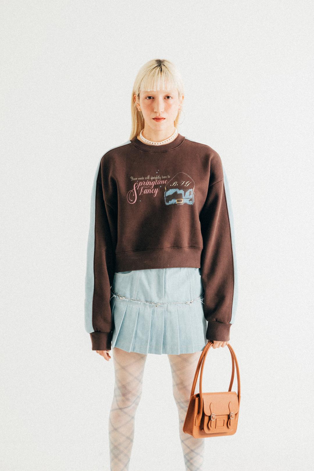 BROWN BAG CROP SWEATSHIRT (기모)