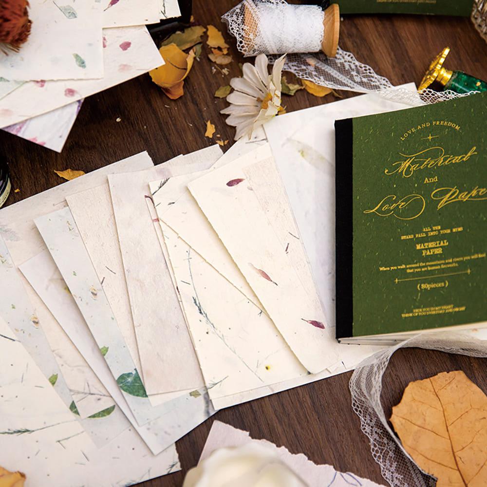 빈티지 다꾸 꽃잎의 시 모조지 배경지 페이퍼북 80매