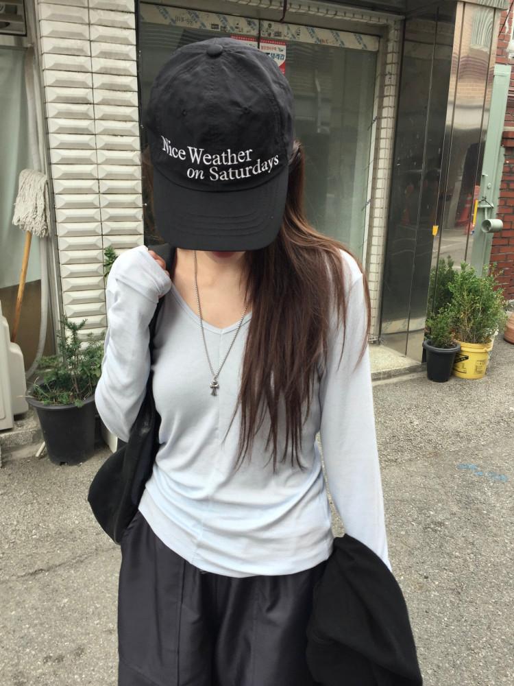 [VILLABUNONG]골지 브이넥 티 5c