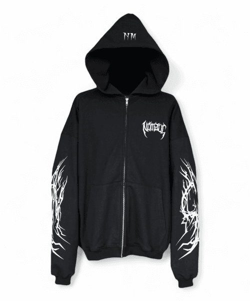 Raven Zip-up Hoodie - Black