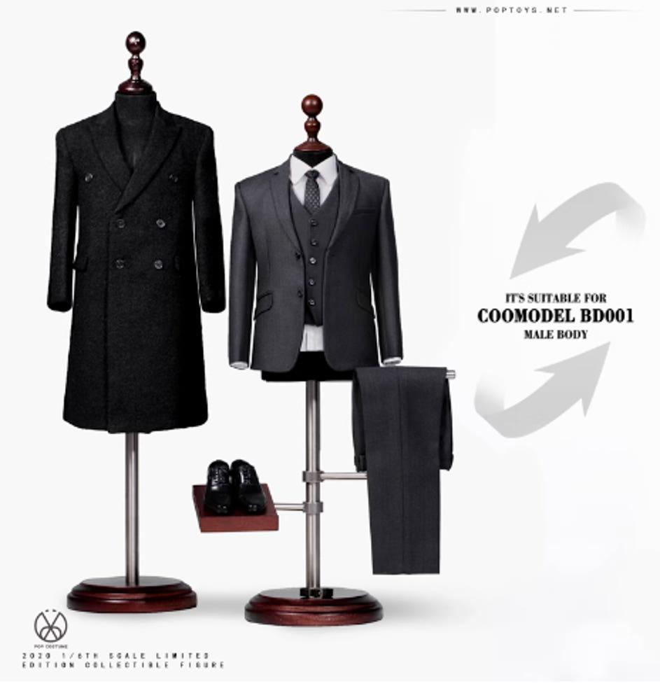 POPTOYS 팝토이즈 남성 정장 수트 피규어 의상 코트 세트 1/6
