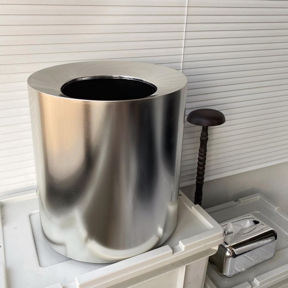 [WillB] 크롬 도금 미드센추리 인테리어 휴지통 2size