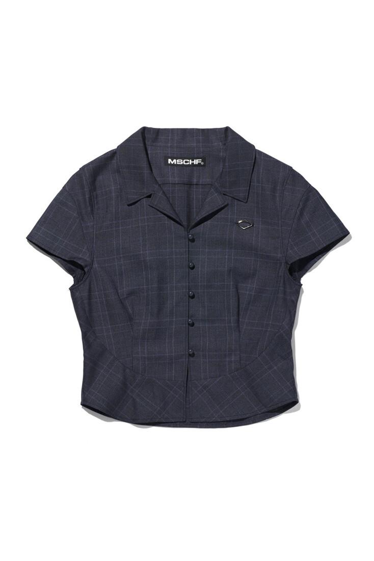 CHECKERED SHORT SLEEVE SHIRT (NAVY CHECK)