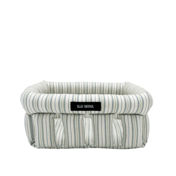 stripe flat basket GREEN